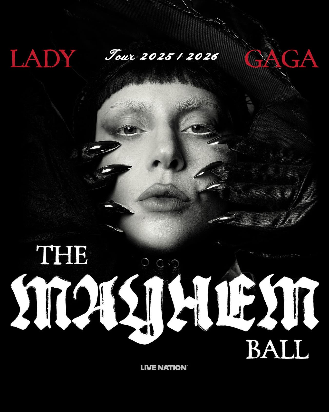 Lady Gaga The Mayhem Ball Tour Poster 2026